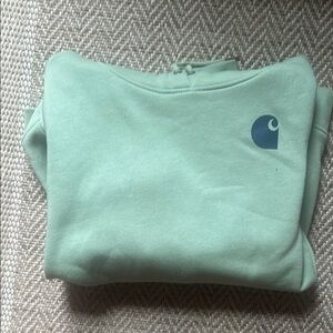 Carhartt Mint Green Hoodie with Blue Logo